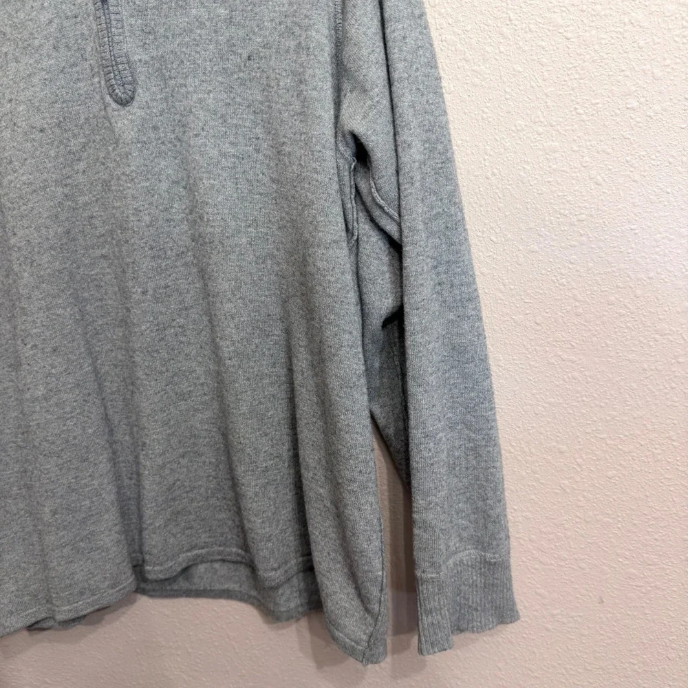 The North Face Mt. Tam 1/4 Zip Sweater Mens Gray Cotton Wool Blend Sweater Large